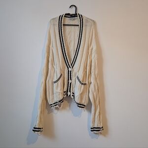 The Ragged Priest Cream and Black Knit Sweater